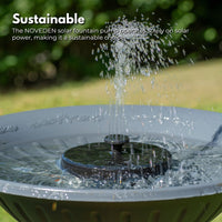 NOVEDEN 16cm 1.5W Solar Fountain Water Pump for Bird Bath (Black)