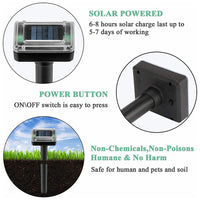 NOVEDEN Ultrasonic Solar Powered Snake Repellent (Set of 10) NE-SSR-102-XY