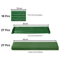 NOVEDEN 3 Sets Tomato Supports Cages with 20 Clips , 50 Twist Tie and 30meters Rope (Green)