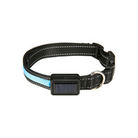 Floofi Solar USB Rechargable LED Dog Collar (L Blue)