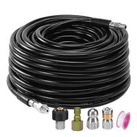 RYNOMATE High Pressure Washer Black Hose with M22 Coupling and Rotating Nozzle (30.5M/100FT) RNM-HPW-101-JYI