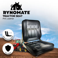 RYNOMATE Universal Tractor Seat With Easy Back and Seat Adjustment (Black)