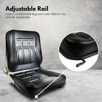 RYNOMATE Universal Tractor Seat With Easy Back and Seat Adjustment (Black)