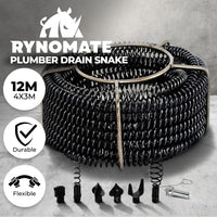 RYNOMATE Plumber Drain Snake Pipeline Sewer Cleaner with Drill Bit Tool (Black) RNM-PSC-100-ZS