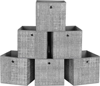 SONGMICS Storage Boxes 6 packs Non-Woven Fabric Grey