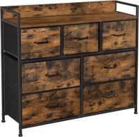 SONGMICS Dresser for Bedroom Chest of Drawers Rustic Brown and Black LTS137B01