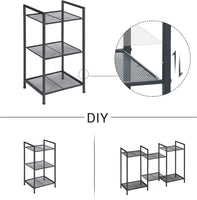 SONGMICS Bathroom Shelf 3-Tier Storage Rack with Adjustable Shelf Black BSC33BK