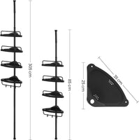 SONGMICS Adjustable Bathroom Corner Shelf with 4 Trays Black BCB001B01