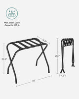 SONGMICS Steel Folding Luggage Rack Pack of 2 Black RLR64B-2