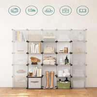 SONGMICS 16 Cube Storage Organizer Storage with Rubber Mallet White