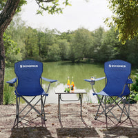 SONGMICS Set of 2 Folding Camping Outdoor Chairs Blue