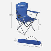 SONGMICS Set of 2 Folding Camping Outdoor Chairs Blue