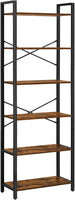 VASAGLE 6-Tier Bookcase Storage Shelf Industrial Design Vintage Brown Black