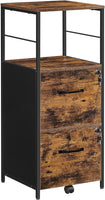 VASAGLE Filing Cabinet with 2 Drawers Rustic Brown and Black OFC045B01V1