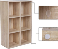 VASAGLE Bookcase with 6 Compartments Wooden Shelving