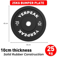 VERPEAK Black Bumper weight plates-Olympic (25kgx1)