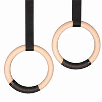 VERPEAK Wooden Gymnastic Rings 32mm for Gym Exercise Fitness Wooden