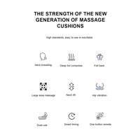 Massager Cushion - Chair Seat Kneading Shiatsu Heat Massage Portable Car