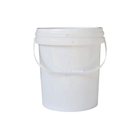 Kitchee Bulk 10x 10L Plastic Buckets + Lids - Empty White With Handle Large Pail