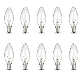 Bulk 10x E14 40W 220V Light Bulbs - C35 Candle Globe For Himalayan Salt Lamp