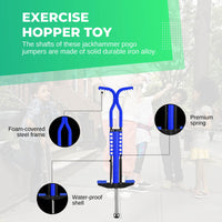 Blue Pogo Stick Kids - Childrens Jumping Jackhammer Exercise Hopper Toy