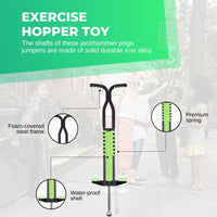 Green Pogo Stick Kids - Childrens Jumping Jackhammer Exercise Hopper Toy