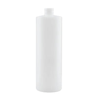 1x 1L Clear HDPE Round Bottle + 28/410 Caps - Empty Plastic Food Storage