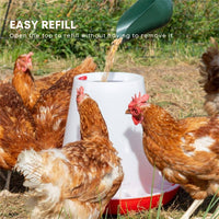 9Kg Automatic Chicken Feeder - Plastic Poultry Chook Hen Feeding Seed Bucket