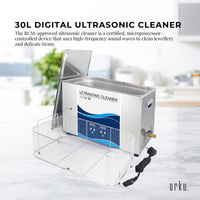 30L Digital Ultrasonic Cleaner Jewelry Ultra Sonic Bath Degas Parts Cleaning