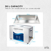 30L Digital Ultrasonic Cleaner Jewelry Ultra Sonic Bath Degas Parts Cleaning