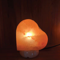 12V 12W Heart Himalayan Pink Salt Lamp Carved Rock Crystal Light Bulb On/Off Switch