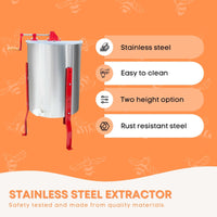 2 Frame Honey Extractor Stainless Manual Spinner Crank Honey Bee Hive Beekeeping