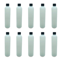 10x 325ml HDPE Bottles + 24/410 Neck Caps - Plastic Empty Translucent Green