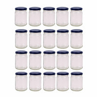 20x 150ml Flint Glass Jars + Twist Finish - Lids Round Food Storage Small Spices