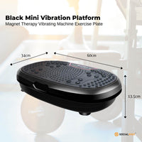 Black Mini Vibration Platform - Magnet Therapy Vibrating Machine Exercise Plate
