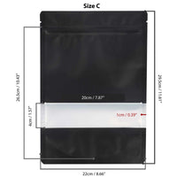 400 Resealable Mylar Stand Up Bags 29.5x22cm - Black Food Packaging Zip Pouch