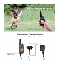 Dog Bark Collars - 2x 800m Range Recievers Vibration Sound Light Training Device