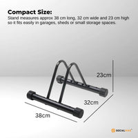 Social Hike Single Bike Rack Stand - Floor or Wall Adjustable Width Bicycle Holder