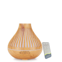 Essential Oil Aroma Diffuser and Remote - 500ml Flat Top Wood Mist Humidifier