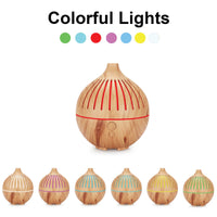 Essential Oil USB Aroma Diffuser - 180ml LED Light Wood Mist Humidifier