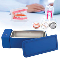 600ml Ultrasonic Jewellery Cleaner Mini Blue - Portable Personal Sonic Bath