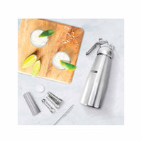 Cream Whipper Dispenser 250ml + 50x NO2 Chargers - Aluminium Canister + Nozzles