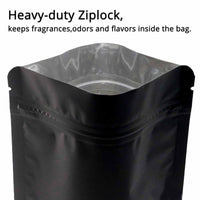 400 Resealable Mylar Stand Up Bags 36x25cm - Black Food Packaging Zip Pouch