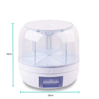 6 Grid Rotating Food Grain Dispenser 3.6L - Compartment Storage Container