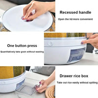 6 Grid Rotating Food Grain Dispenser 7.2L - Large Compartment Storage Container