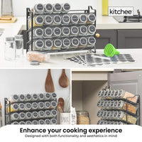 4 Tier Metal Spice Rack - Kitchen Pantry Herb Storage Organiser