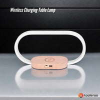 Wireless Phone Charger Table Lamp - USB Port Charging Bedside Light With Clock