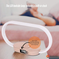 Wireless Phone Charger Table Lamp - USB Port Charging Bedside Light With Clock