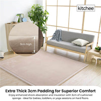 Kitchee Kids Foam Floor Play Mat 150x200cm – Padded Thick Soft Tatami Style Cream