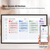 Kitchee Digital Calendar Smart Family Planner - 39.5cm Touchscreen Display Black